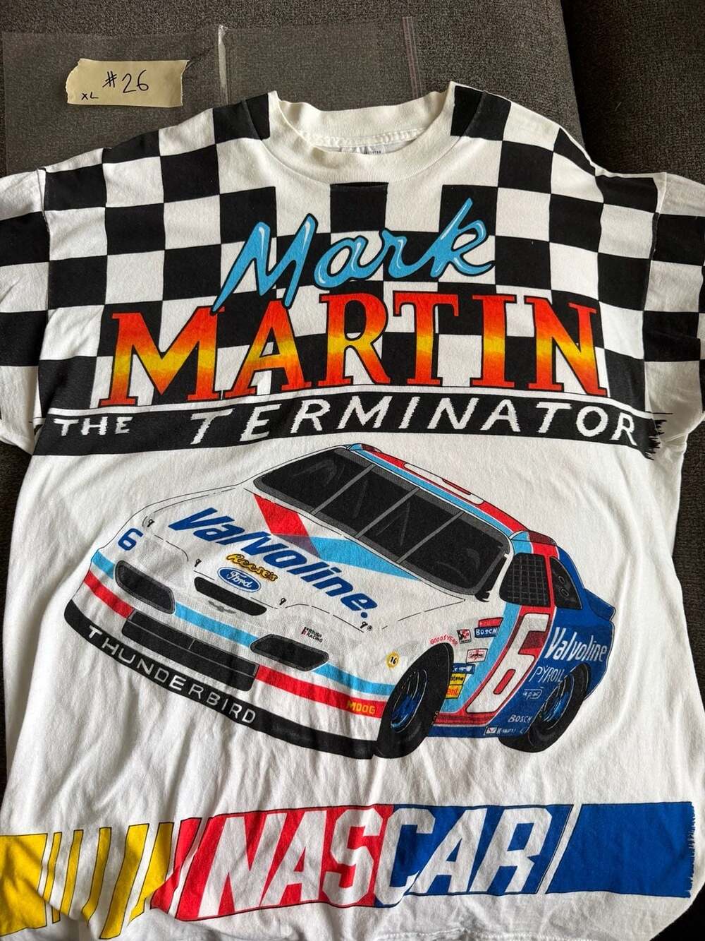Vintage 1990s Mark Martin 'The Terminator' Valvoline NASCAR  T-Shirt